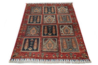 Khorjin Afghan Rug – Rust Checkerboard
