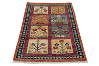 Khorjin Afghan Rug – Magenta Meadows