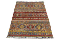 Khorjin Afghan Rug – Saffron Strata