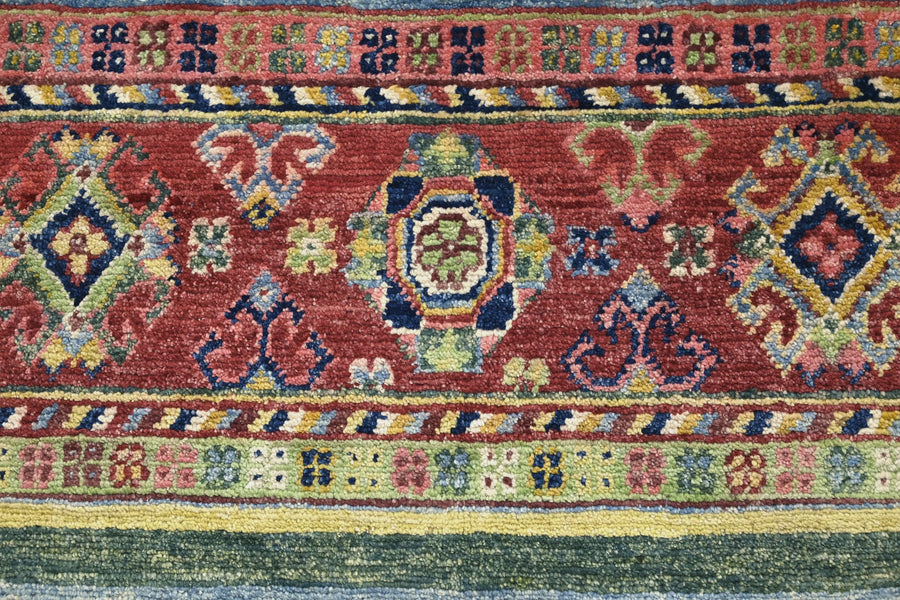 Khorjin Afghan Rug – Scarlet Stripes