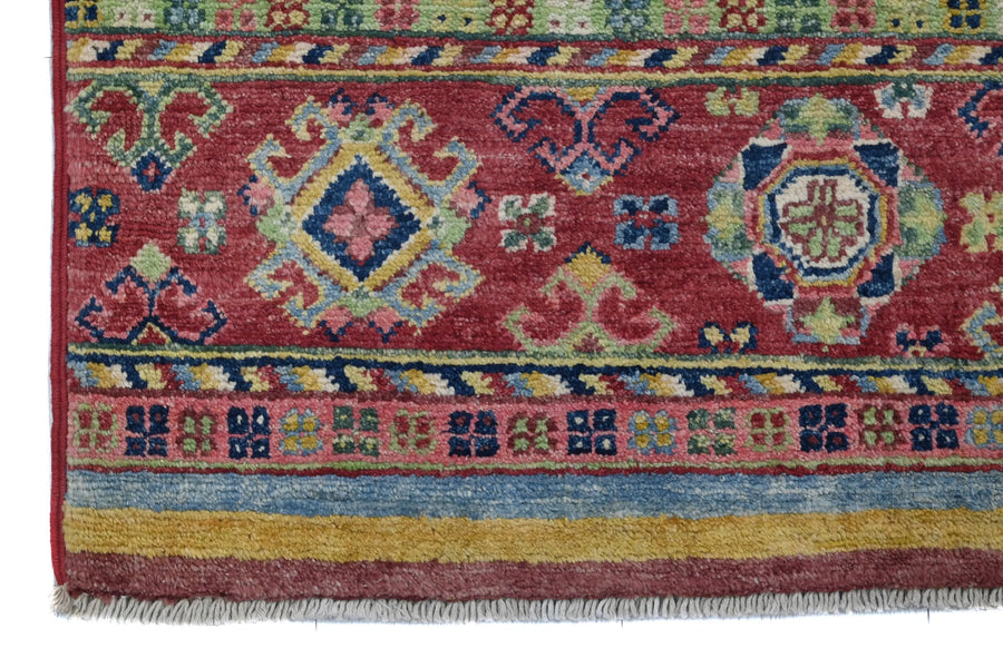 Khorjin Afghan Rug – Scarlet Stripes