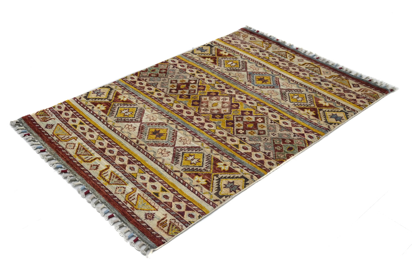 Khorjin Afghan Rug – Sand Stripe