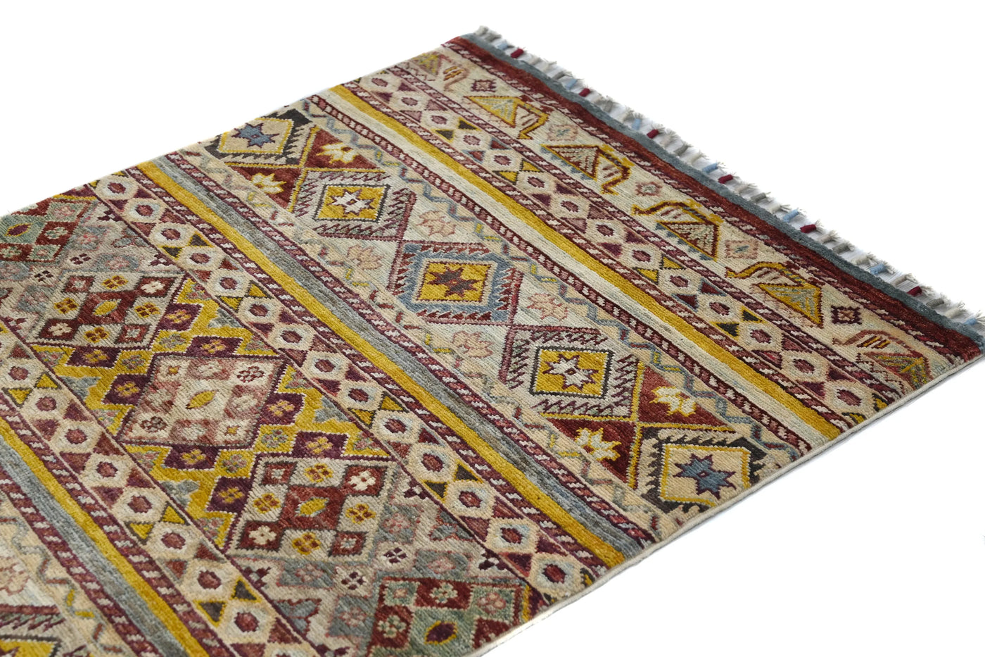 Khorjin Afghan Rug – Sand Stripe