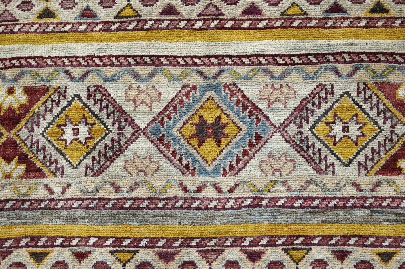 Khorjin Afghan Rug – Sand Stripe