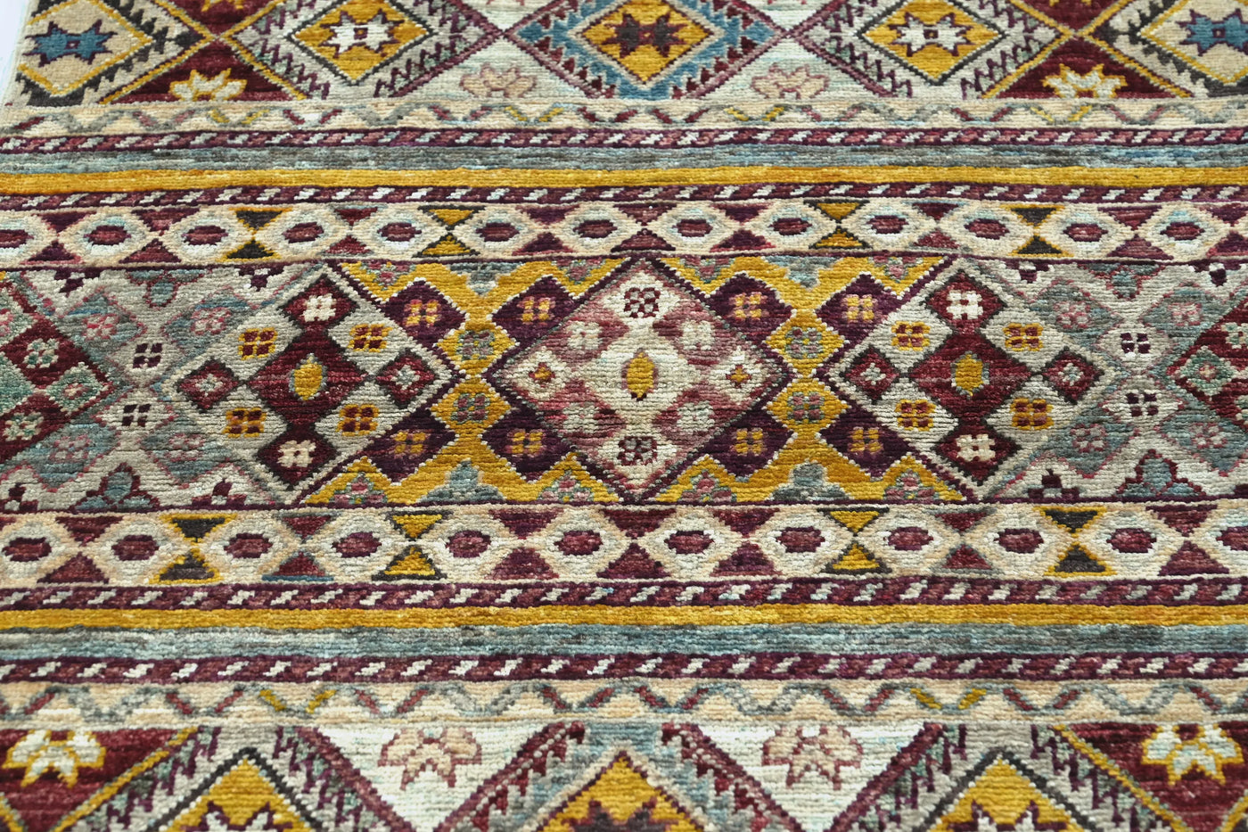 Khorjin Afghan Rug – Sand Stripe