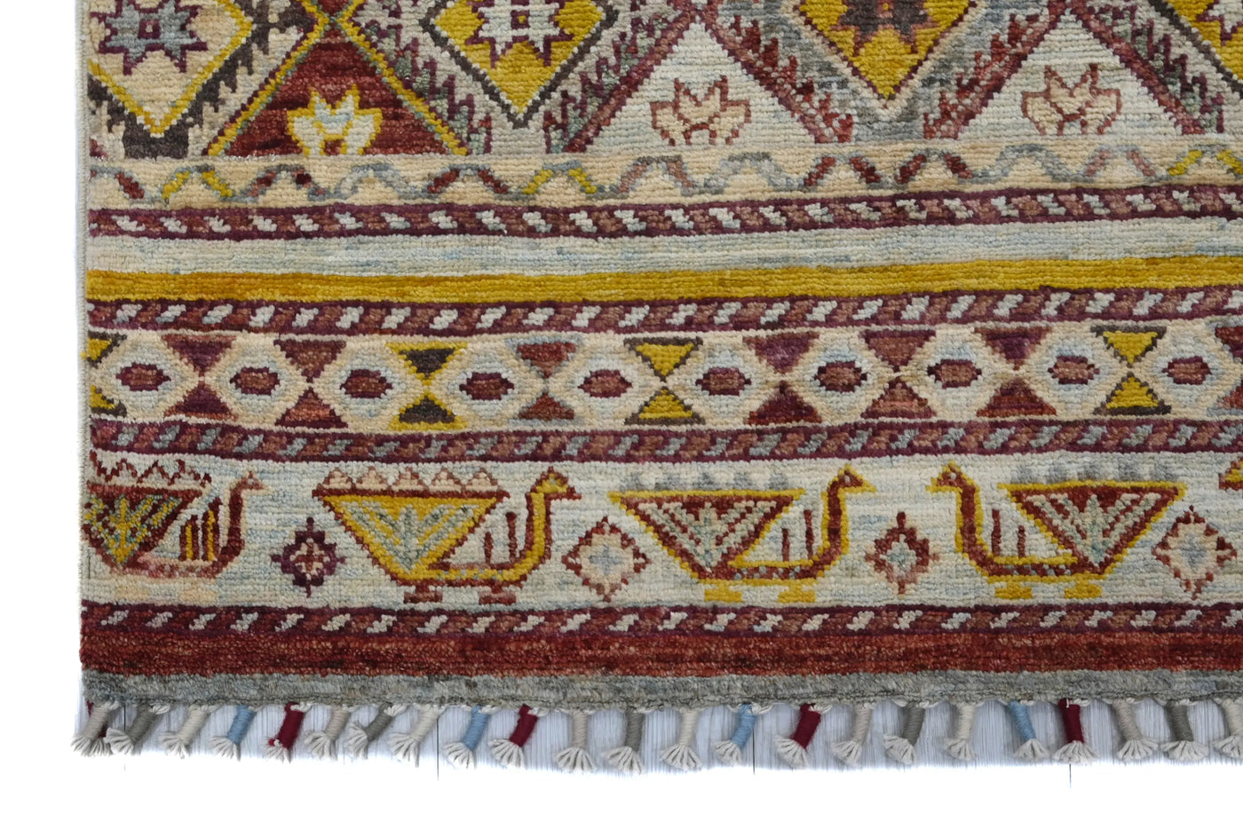 Khorjin Afghan Rug – Sand Stripe