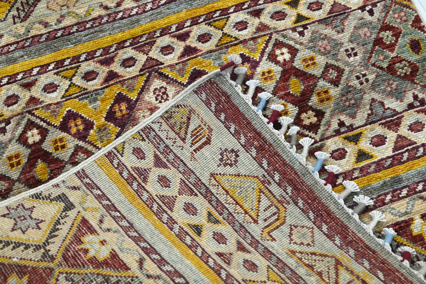 Khorjin Afghan Rug – Sand Stripe