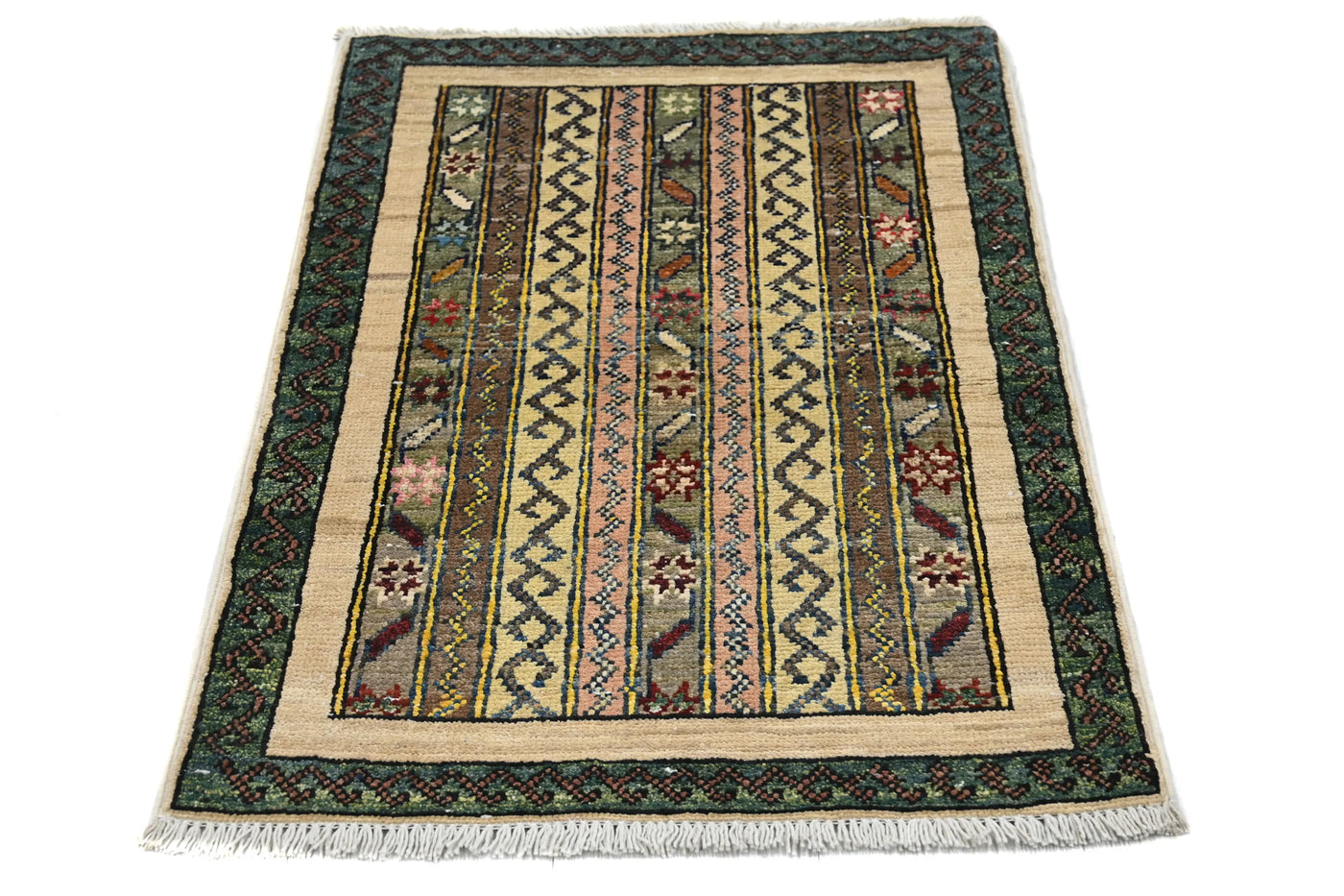 Khorjin Afghan Rug – Ivory Keepsake