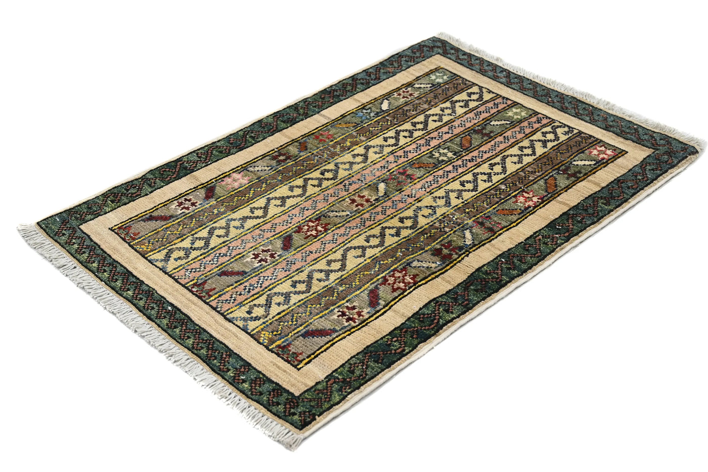 Khorjin Afghan Rug – Ivory Keepsake
