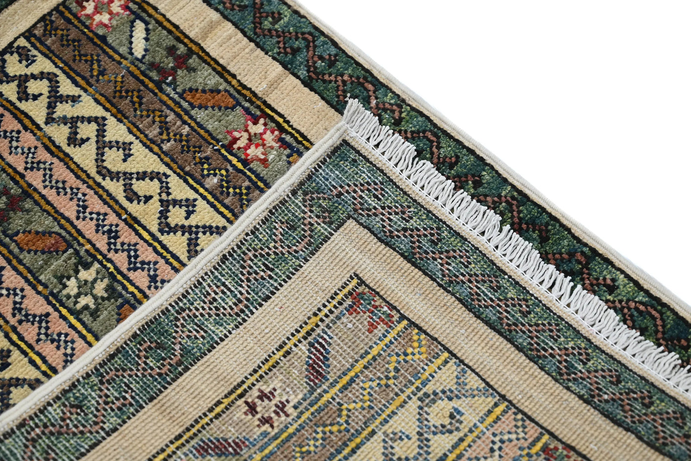 Khorjin Afghan Rug – Ivory Keepsake