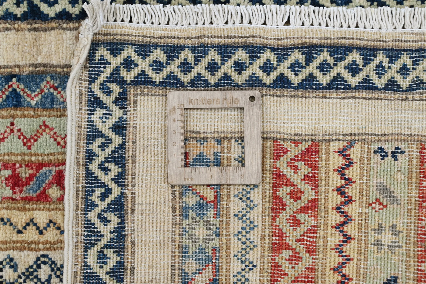 Khorjin Afghan Rug – Linen Rhythm