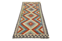 Hand-woven Afghan Kilim Rug, 76 x 180 cm