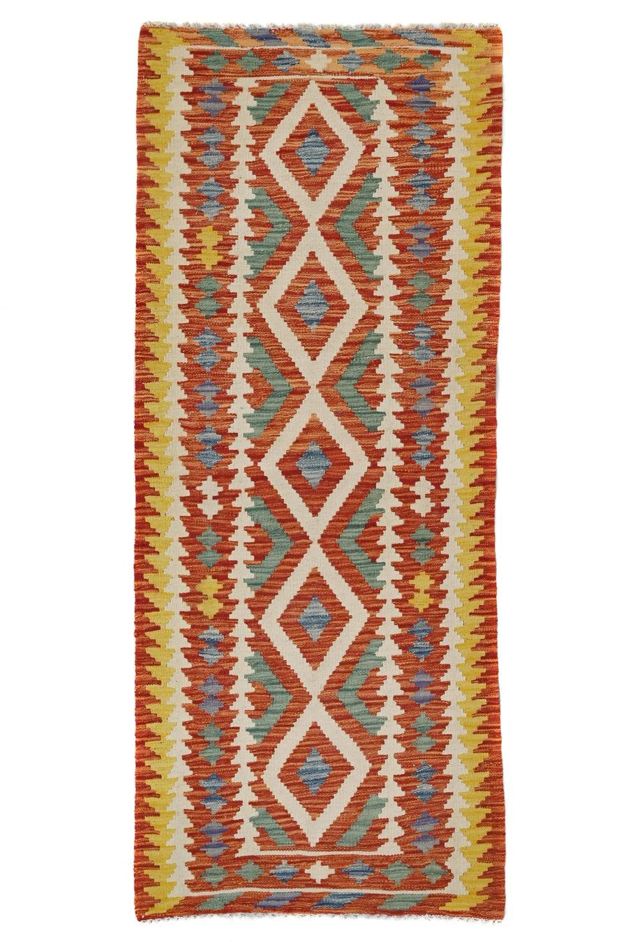 Hand-woven Afghan Kilim Rug, 76 x 190 cm