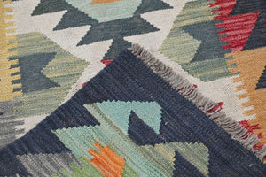 Hand-woven Afghan Kilim Rug, 63 x 190 cm