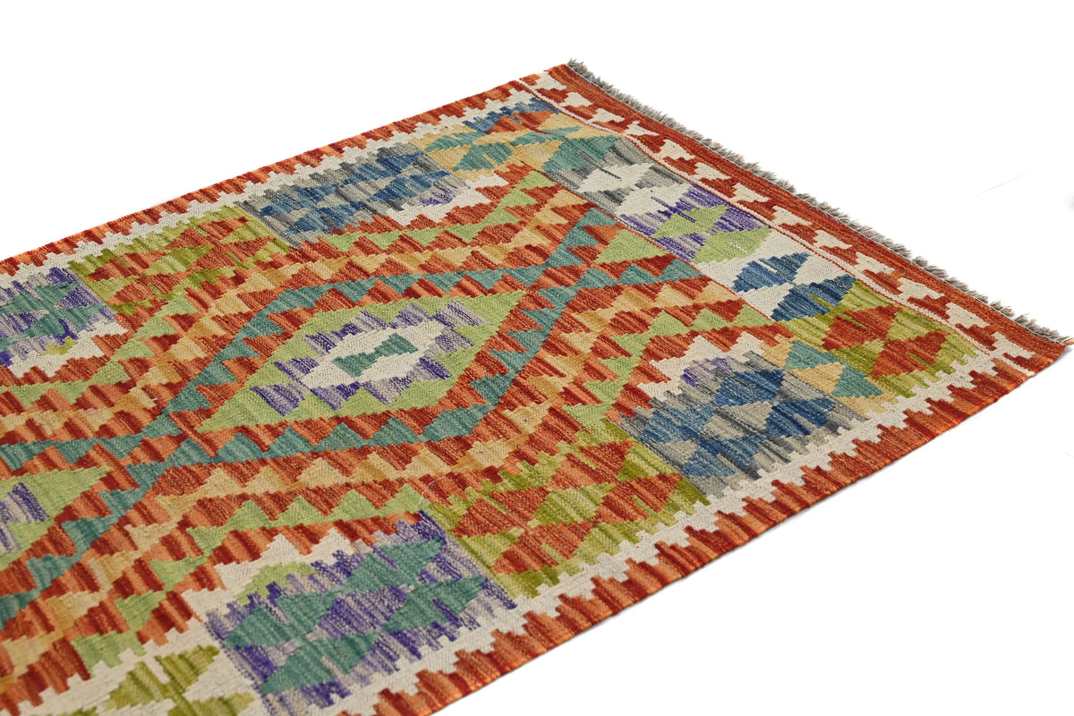 Kilim Afghan Runner Rug – Apricot Cadence