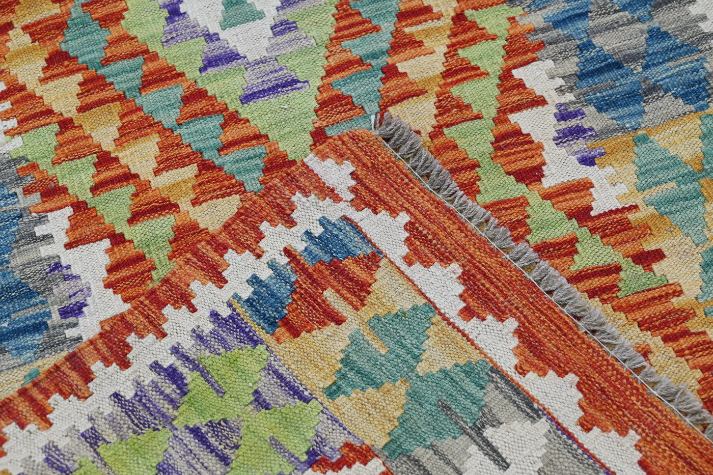 Kilim Afghan Runner Rug – Apricot Cadence