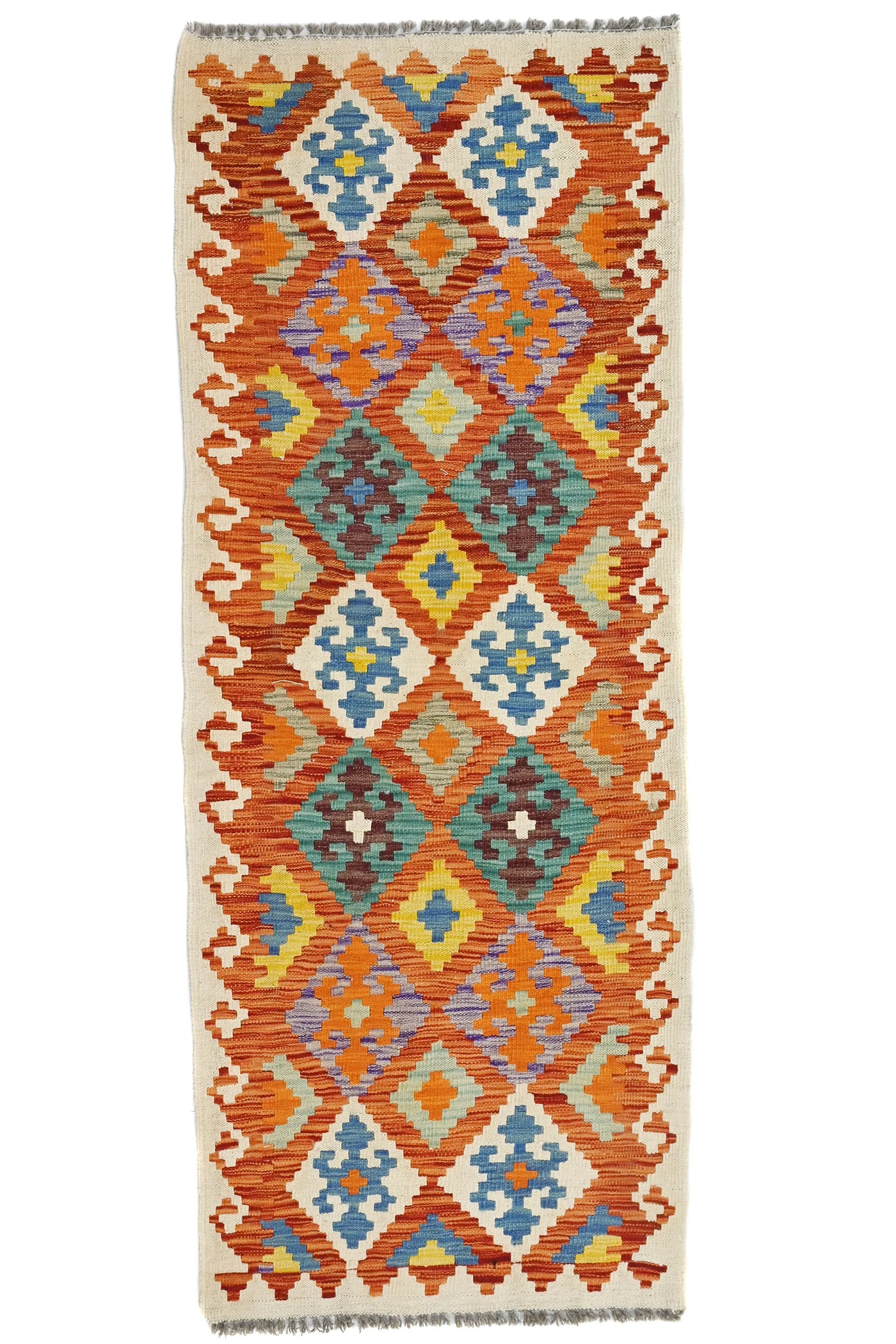 Kilim Afghan Rug – Copper Trellis