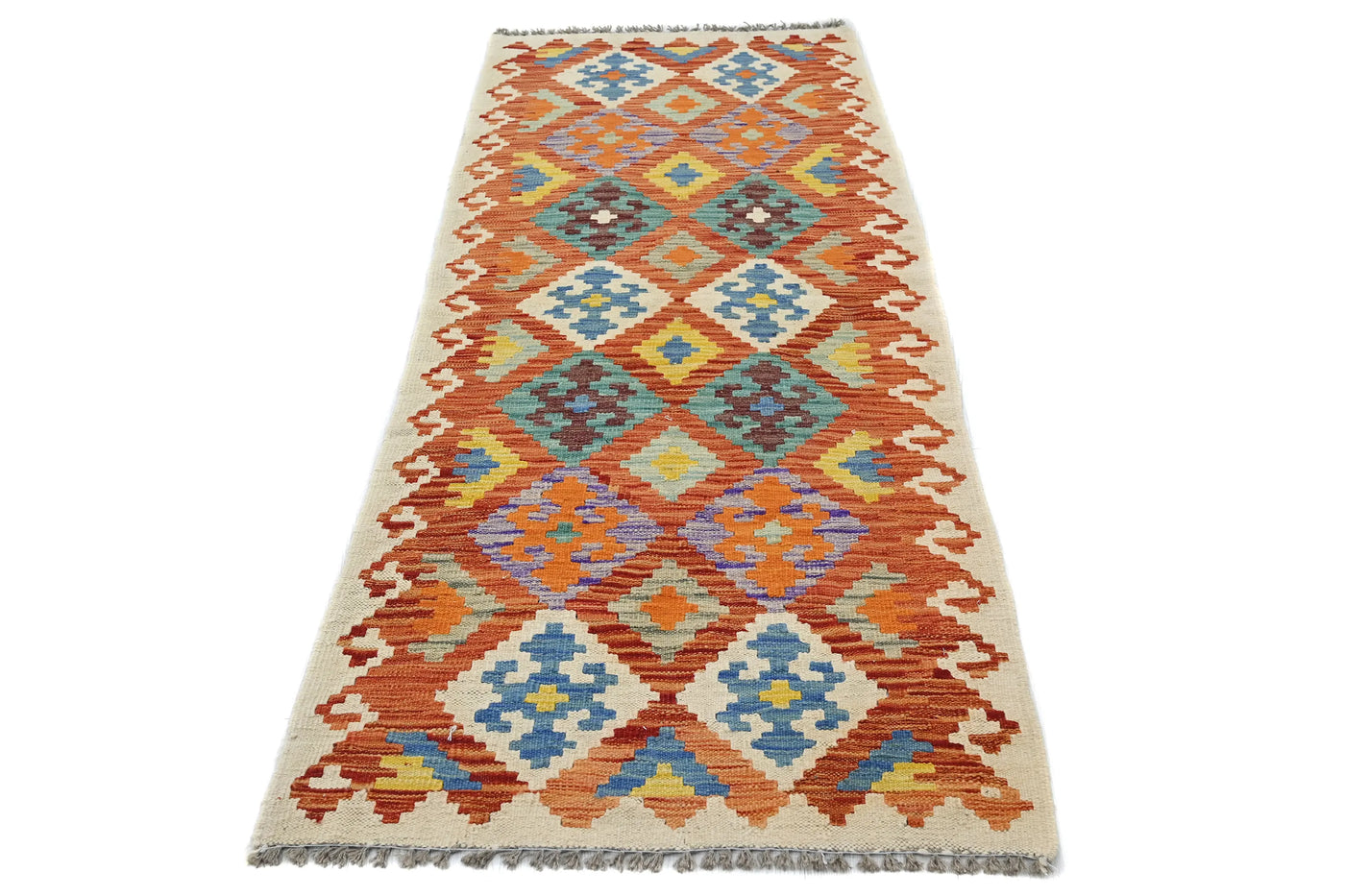 Kilim Afghan Rug – Copper Trellis