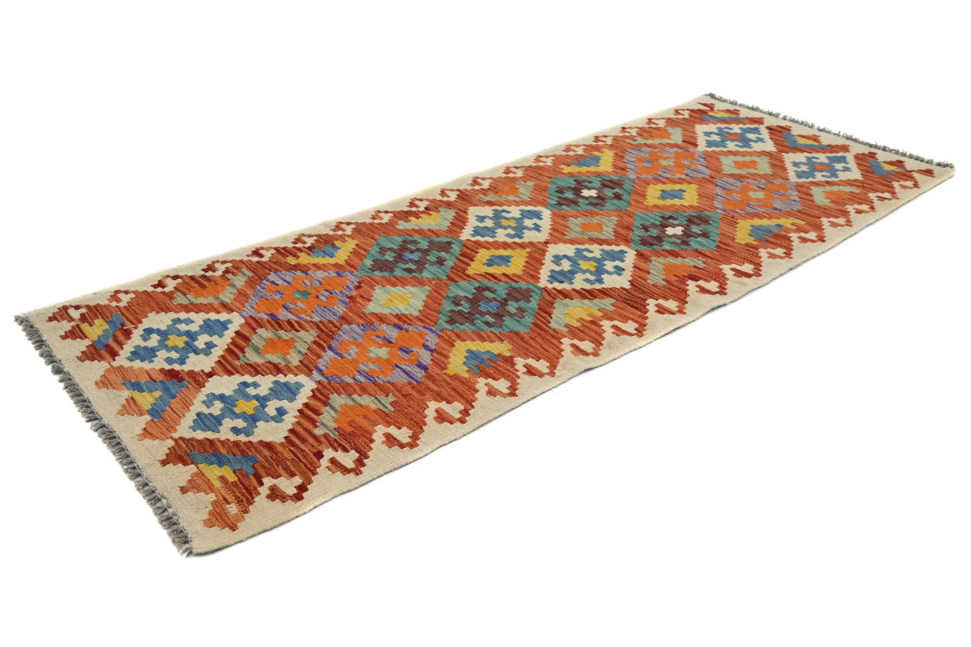 Kilim Afghan Rug – Copper Trellis