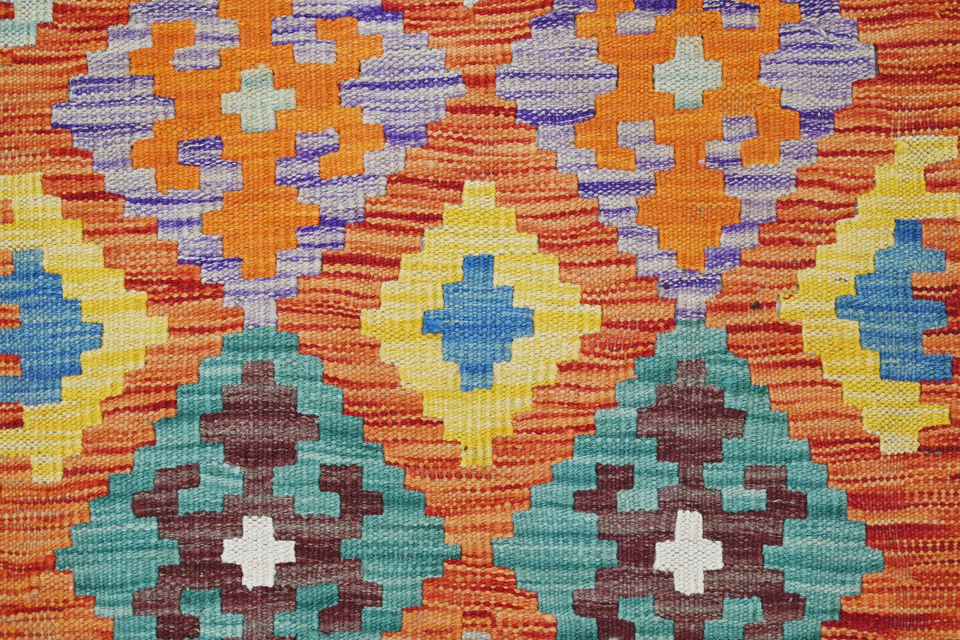 Kilim Afghan Rug – Copper Trellis