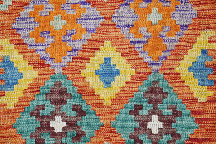 Hand-woven Afghan Kilim Rug, 82 x 205 cm