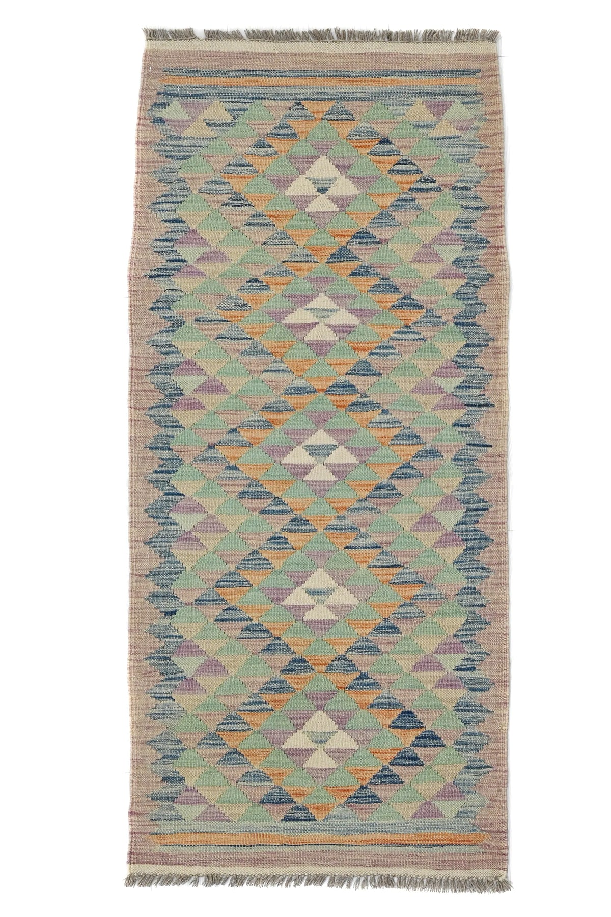 Kilim Afghan Runner Rug – Cobalt Star