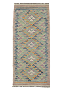 Hand-woven Afghan Kilim Rug, 70 x 160 cm