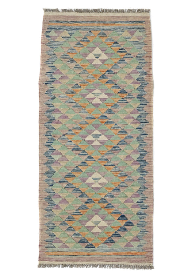 Hand-woven Afghan Kilim Rug, 70 x 160 cm