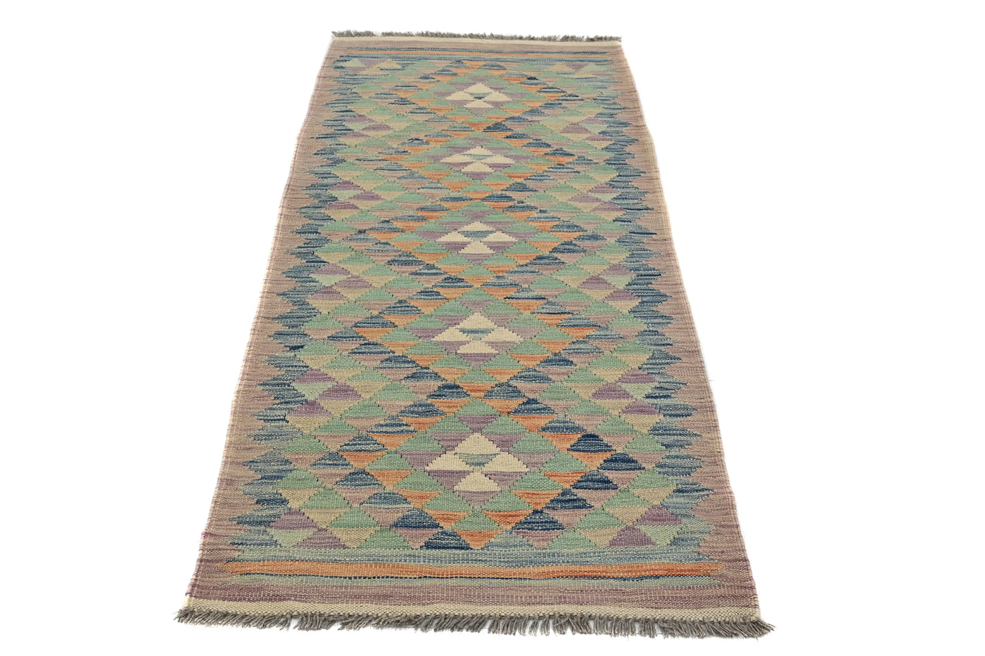 Kilim Afghan Runner Rug – Cobalt Star