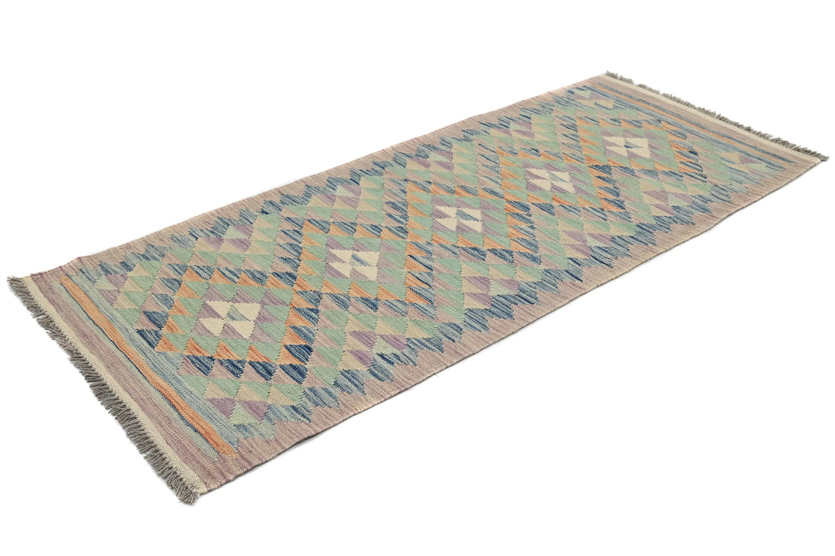 Kilim Afghan Runner Rug – Cobalt Star