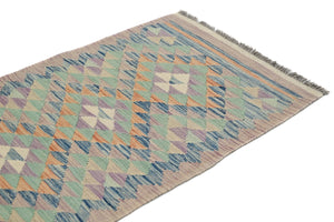 Hand-woven Afghan Kilim Rug, 70 x 160 cm