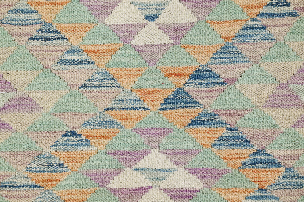 Kilim Afghan Runner Rug – Cobalt Star