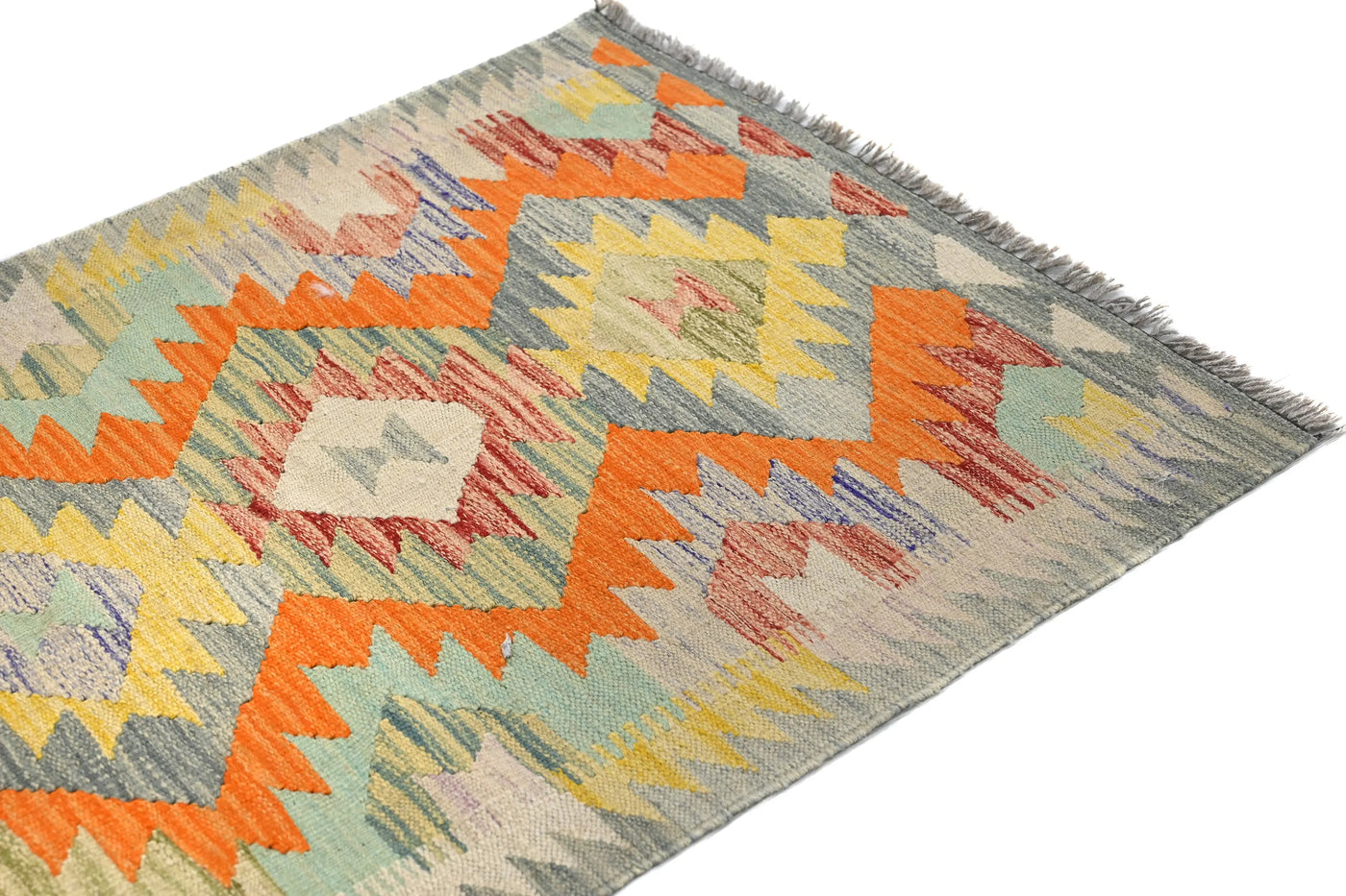 Kilim Afghan Rug – Terracotta Trellis