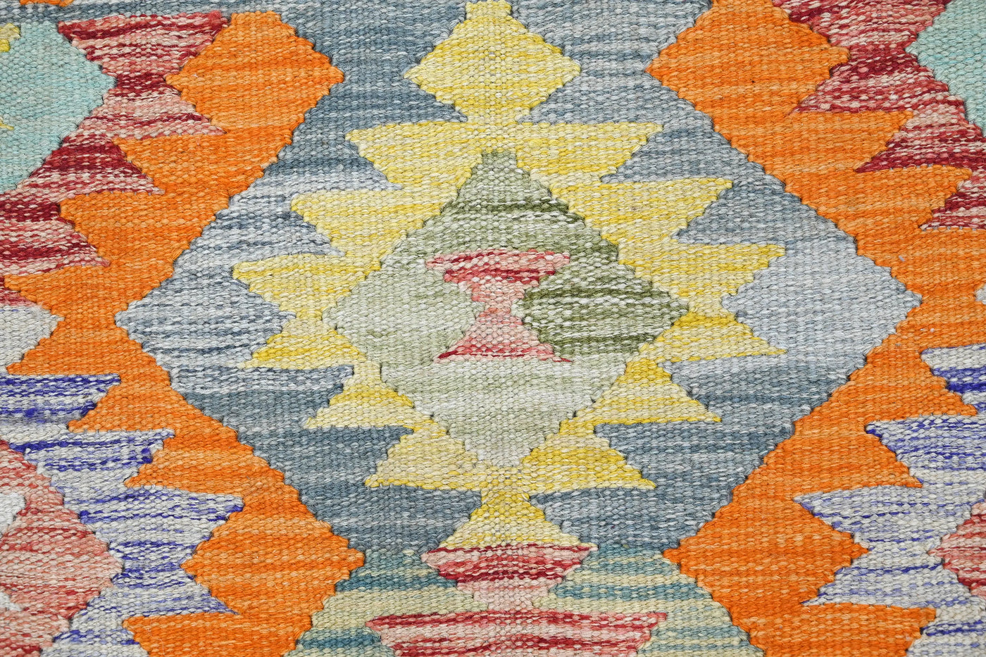 Kilim Afghan Rug – Terracotta Trellis