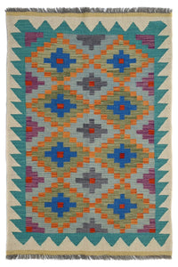 Hand-woven Afghan Kilim Rug, 96 x 145 cm