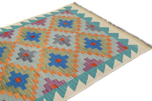 Hand-woven Afghan Kilim Rug, 96 x 145 cm