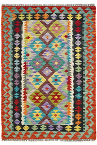 Hand-woven Afghan Kilim Rug, 102 x 148 cm