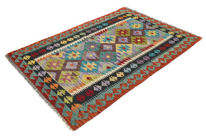 Hand-woven Afghan Kilim Rug, 102 x 148 cm