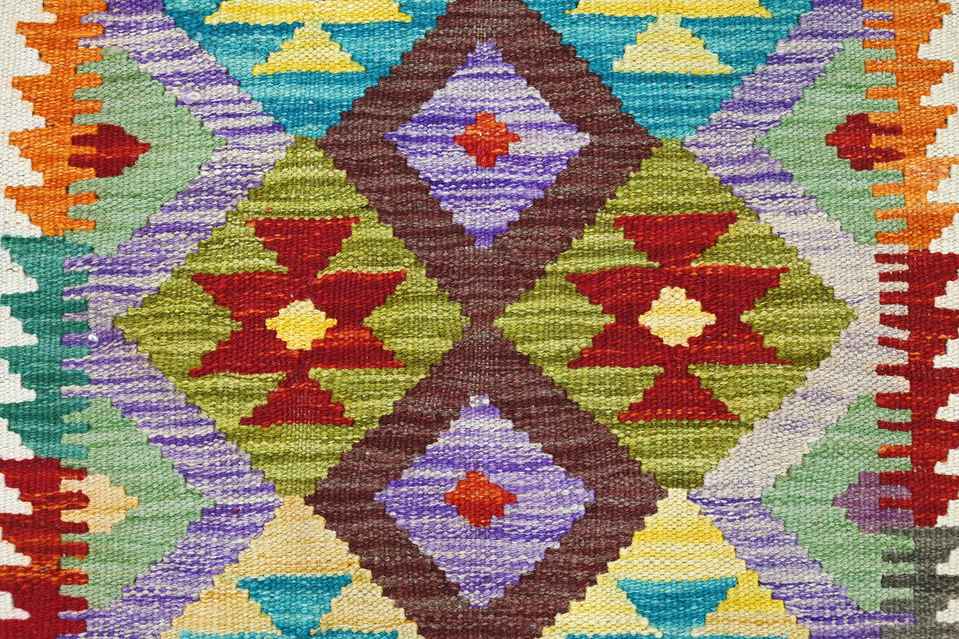 Kilim Afghan Rug – Apricot Prism