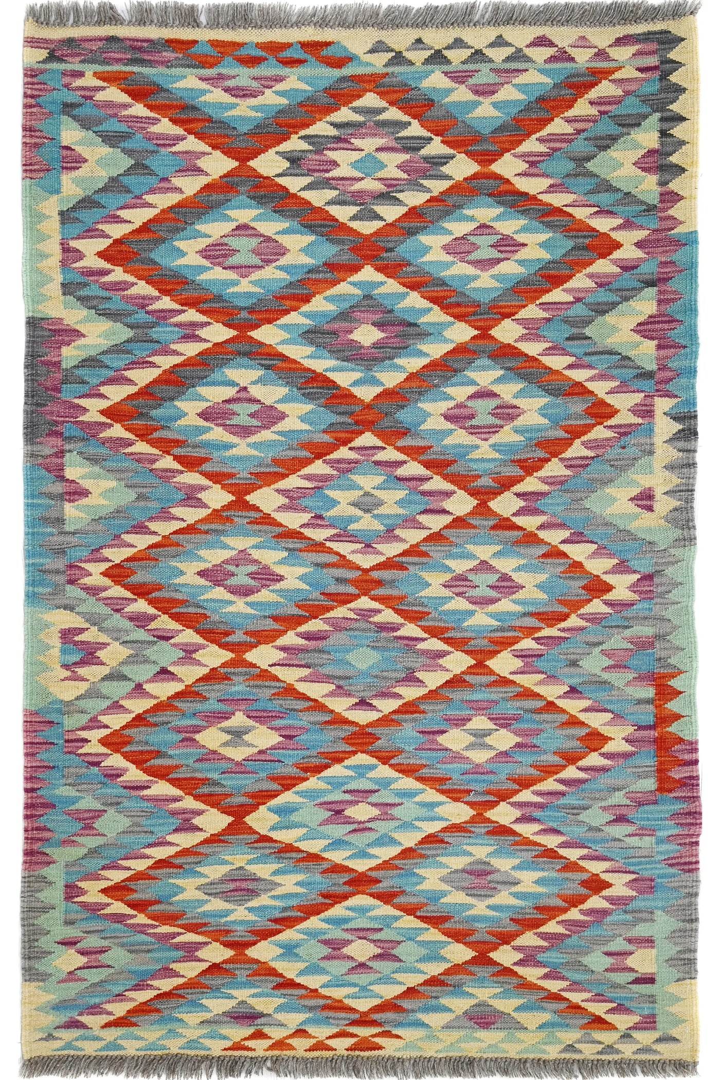 Hand-woven Afghan Kilim Rug, 96 x 152 cm