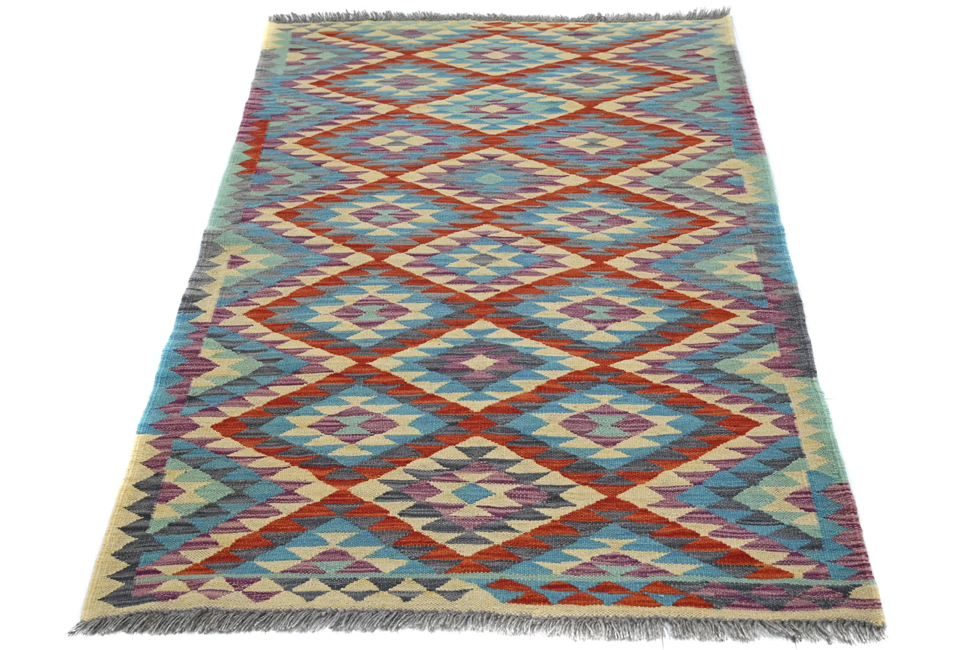 Hand-woven Afghan Kilim Rug, 96 x 152 cm