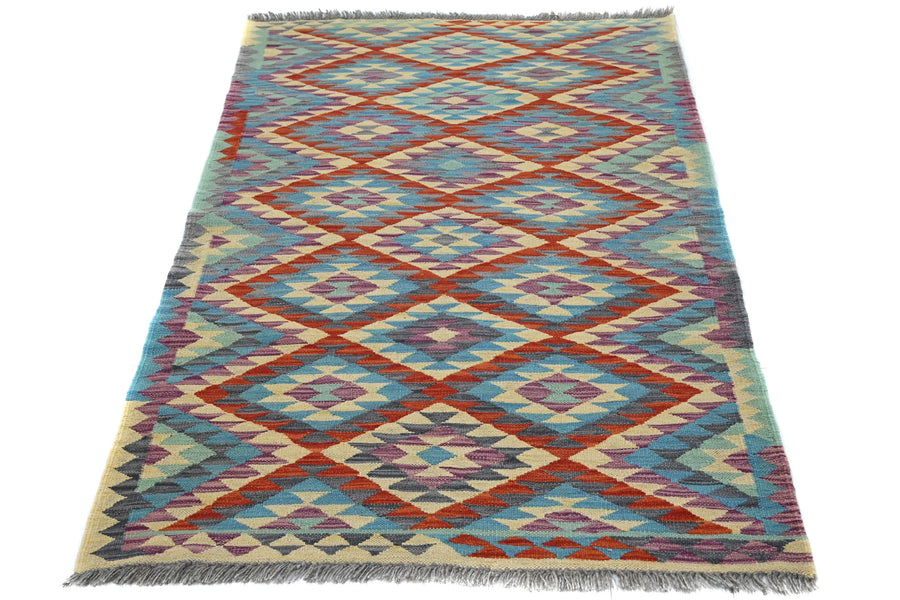 Hand-woven Afghan Kilim Rug, 96 x 152 cm