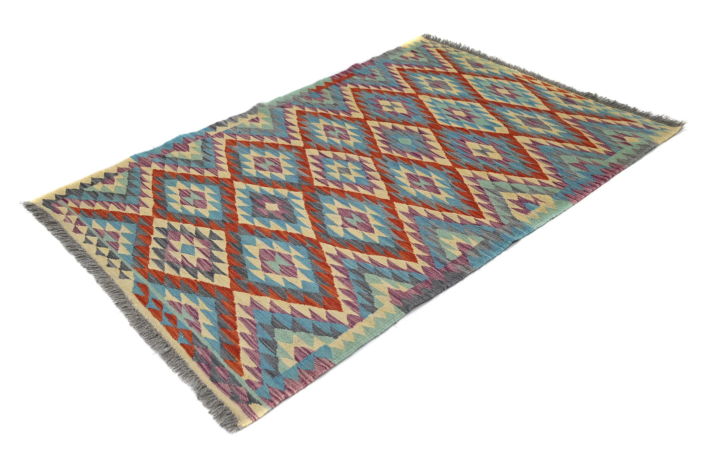 Hand-woven Afghan Kilim Rug, 96 x 152 cm