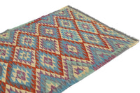 Hand-woven Afghan Kilim Rug, 96 x 152 cm