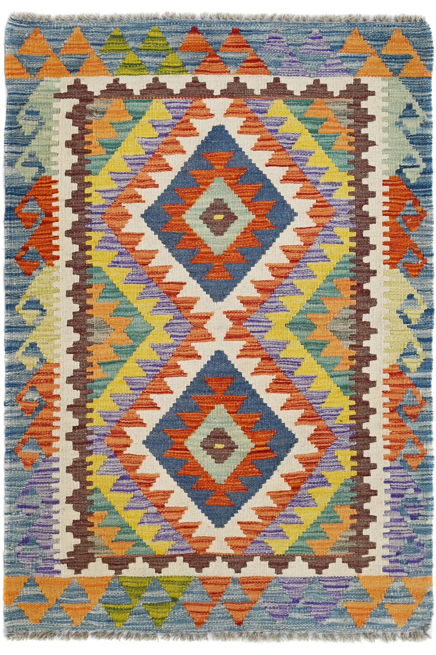 Kilim Afghan Rug – Terracotta Emblem