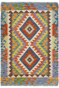 Hand-woven Afghan Kilim Rug, 84 x 122 cm