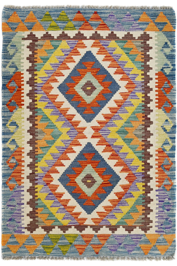 Hand-woven Afghan Kilim Rug, 84 x 122 cm