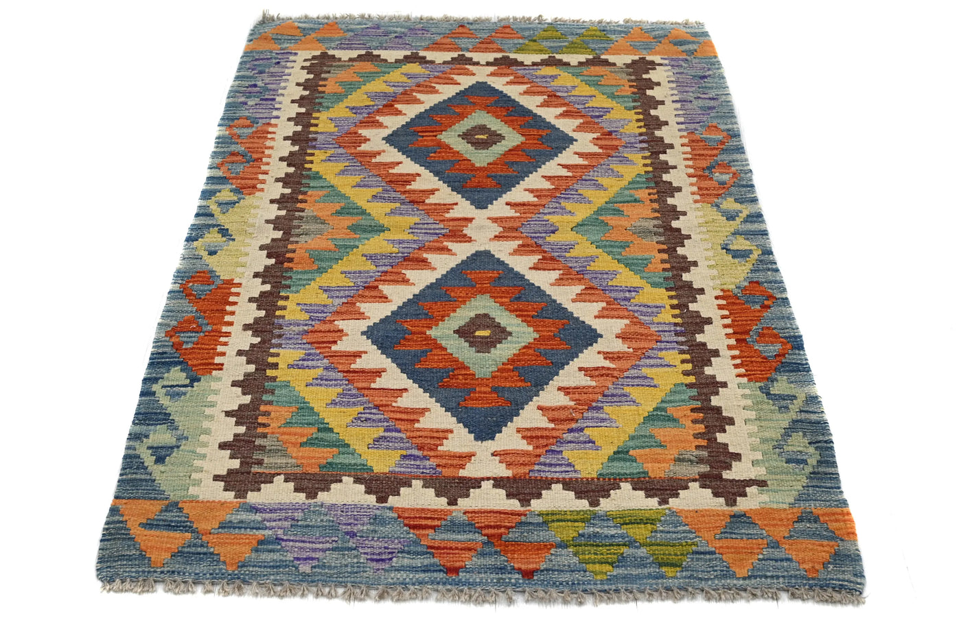 Kilim Afghan Rug – Terracotta Emblem