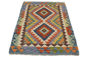 Hand-woven Afghan Kilim Rug, 84 x 122 cm
