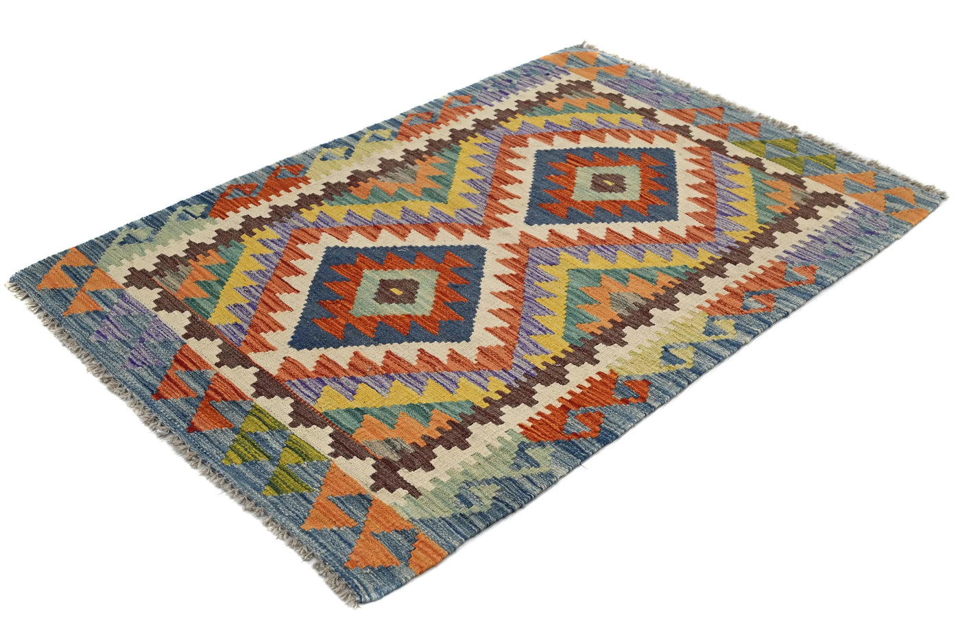 Kilim Afghan Rug – Terracotta Emblem